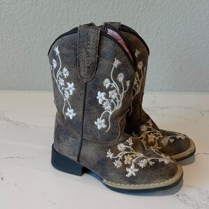 Girls Twister Cowboy Floral Boots